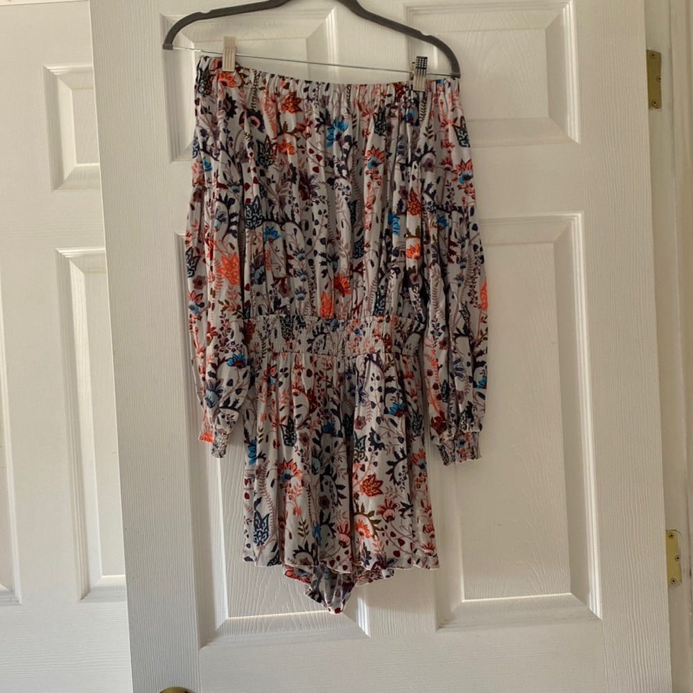 Free People romper. Off the shoulder, cut out back.